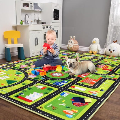 Kids Rug 5x7 Kids Room Rugs for Bedroom Carpet Kids Educational Rug Extra Car Rug Soft Crawling Play Mat for Children Toddlers Classroom Playroom