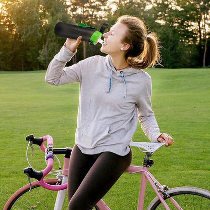 Air Water Bottle, Air Water Bottle with 5 Flavor Pods,750ml Scented Sports Water Bottle Set with Flavour Pods, 0 Sugar No BPA for Schools, Gym, Outdoor Sports (Black green + 5 pods)