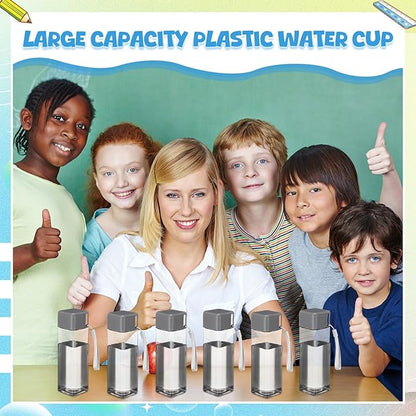 Mifoci 20 Pieces Water Bottle Bulk 17 oz Plastic Water Bottles Bulk Gym Sports Adults Reusable Large Water Bottles for Outdoor Fitness(Grey,Rectangle)