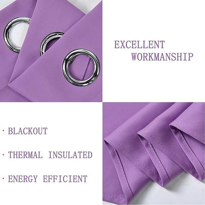 Light Purple Valance for Kitchen Windows Solid Lavender Grommet Top Blackout Valance Window Treatment for Living Room Short Straight Drape Valance for Bedroom Kids Room 100X18 1 Panel Lilac