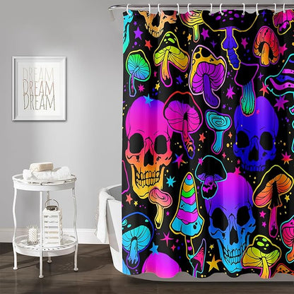 AILONEN Rose Flower Shower Curtain,Colorful Rose Flower Bath Curtain for Kids Girls Women,Modern Romantic Floral Flower Print Polyester Waterproof with 12 Plastic Hooks 72" W*78" H