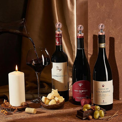 8Pcs Wine Stopper Bottle Stopper Wine Saver, Silicone Reusable Wine Corks, Wine Bottle Stopper for Bar, Camping, Party, Wedding (Bronze)