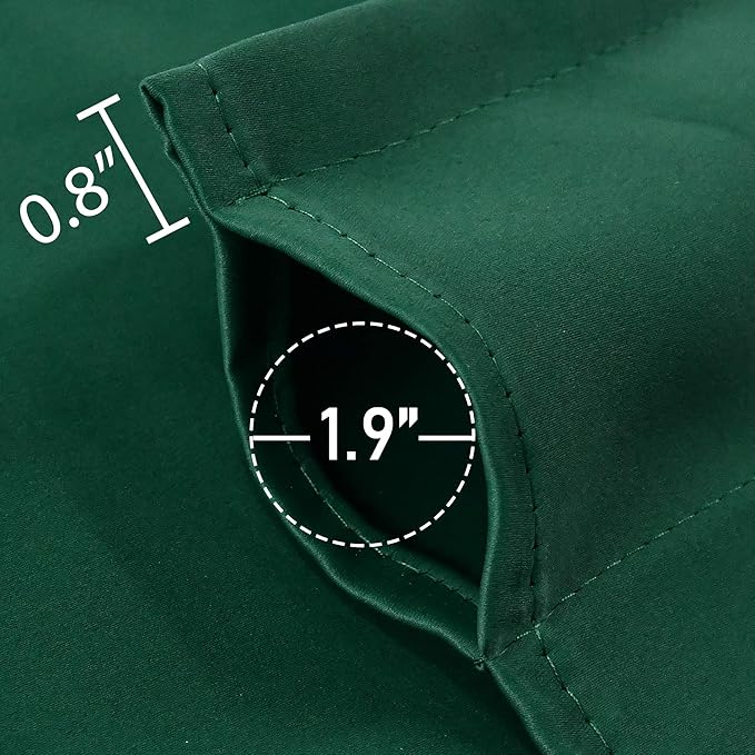 Deep Green Valance for Windows 42x18 Inch Solid Thermal Insulated Blackout Rod Pocket Kitchen Short Curtain Toppers Valance for Bathroom Living Room 2 Panels