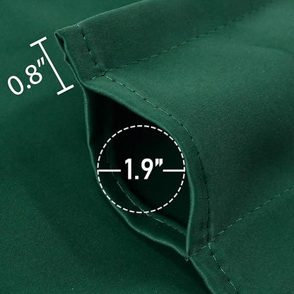 Deep Green Valance for Windows 42x18 Inch Solid Thermal Insulated Blackout Rod Pocket Kitchen Short Curtain Toppers Valance for Bathroom Living Room 2 Panels