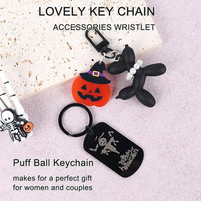 BELSITA Stanley Cup Accessories Set, Black Dog Chain Braided Design Water Bottle Handle Strap, Black Glitter Silicone Stanley Cup Boot, Stanley Charms for Stanley Cup 30/40oz Tumble(Halloween 1)