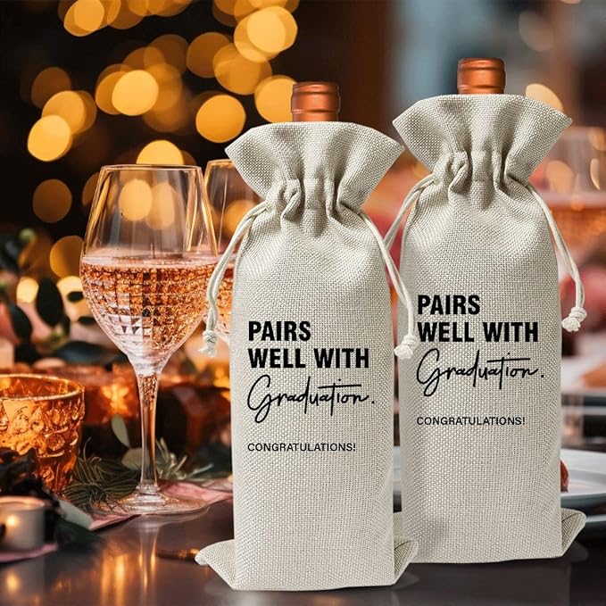 Graduation Funny Gift Wine Bag for Students Friends Masters Nurses High Student, Inspirational Graduation Gifts for Daughter Son Wine Gift Bag, Wine Gift Bag With Drawstring