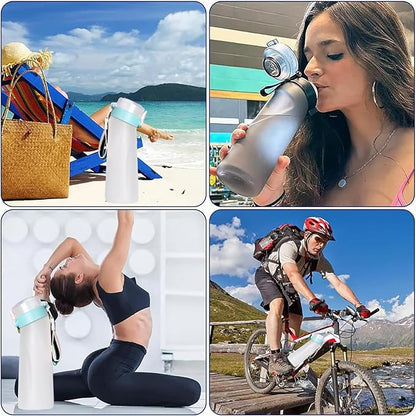 Air Water Bottle,750ML Scent Water Cup with 3 Flavour Pods,Leak Proof Sports Water Cup with Straw Suitable for Outdoor Sports,Gifts From Friends, Birthday Gifts (New White + 3pods)
