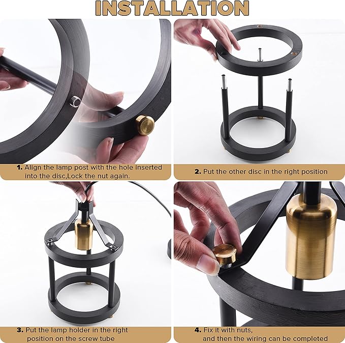 MO&OK Chandelier Set of 3 Vintage Pendant Light Fixture, Black Farmhouse Wooden Metal Chandeliers, Open Frame Hanging Lighting for Diningroom,Bar,Entrance Hall,Kitchen Island Living Room