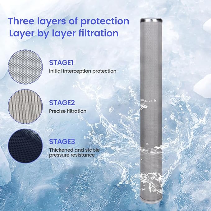 Amwater Stainless Steel Re-Cleanable Wire Mesh Filter Cartridge 20 "Length,2.5 "OD(25 Micron)