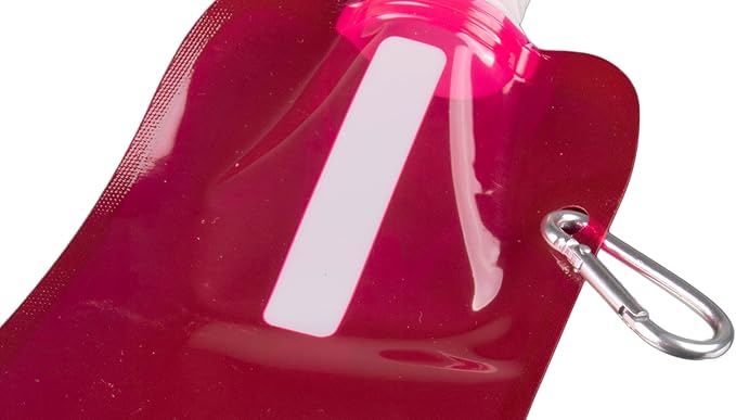 Clever Creations Collapsible Sports Water Bottle 3 Pack, Foldable Leak Proof Travel Bottles for Camping and Hiking, 480 mL Capacity, Pink