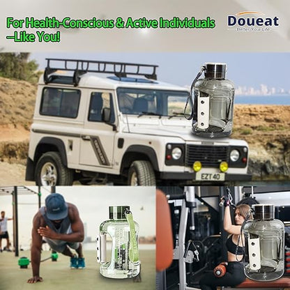 Hydrogen Water Bottle with 50 Oz/1.5L Capacity, Sports Hydrogen Rich Water Generator with SPE/PEM Technology for Gym Home School Travel - Green