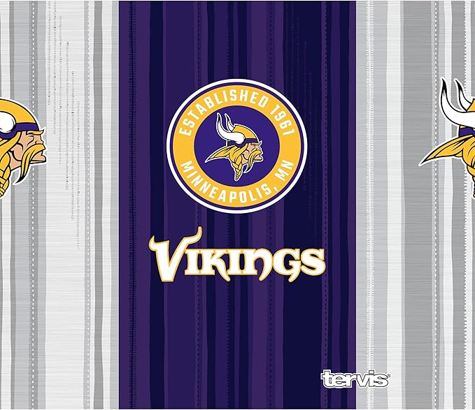 Tervis NFL Minnesota Vikings - All In Triple Walled Insulated Tumbler Travel Cup Keeps Drinks Cold, 24oz Wide Mouth Bottle, Stainless Steel