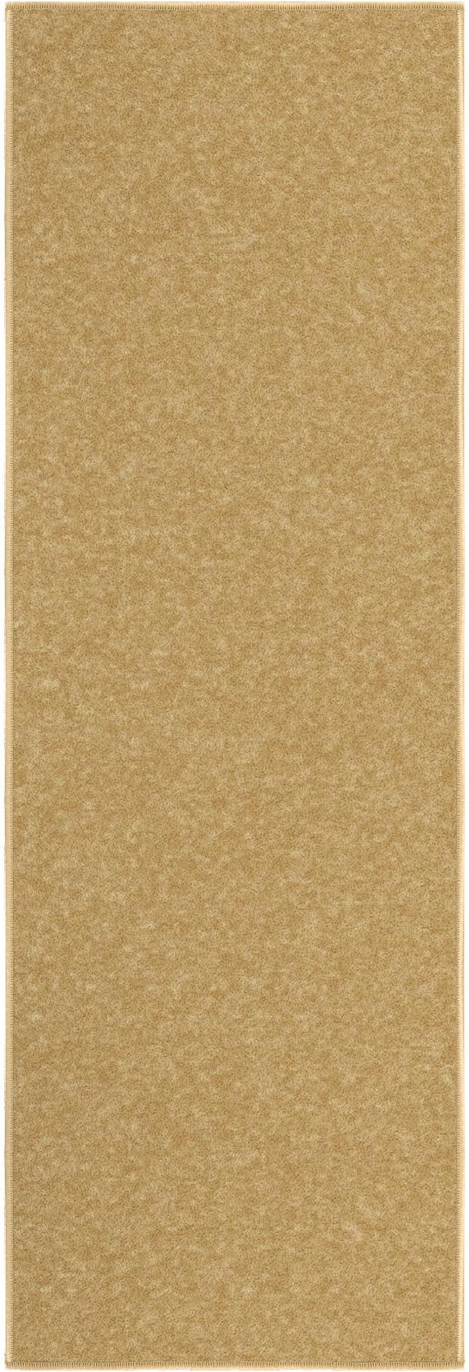 Machine Washable Modern Solid Design Non-Slip Rubberback 2x5 Traditional Runner Rug for Hallway, Kitchen, Bedroom, Entryway, 20" x 59", Beige