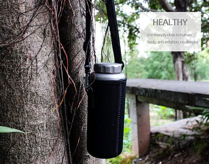 iBasingo 1050ml Titanium Bottle 600ml Nesting Cup Outdoor Camping Single Layer Wide Mouth Cookware Lightweight Portable Bottle Mug Hiking Picnic Solo Cooking Mess Kit