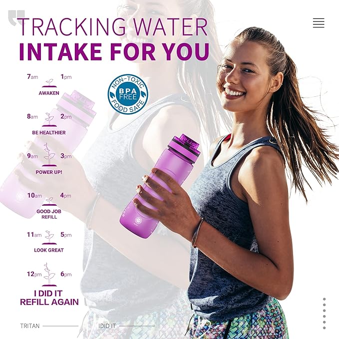 25oz Kids Sports Water Bottles for School with Spout Lid (Purple)