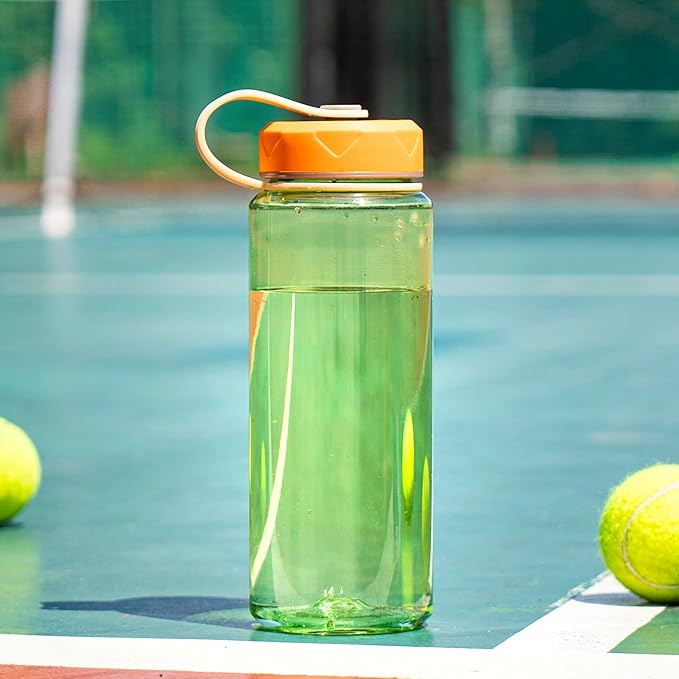 bzyoo HydroPop 36oz Water Bottle w/Strap - Leak-Proof, Hydration Intake Tracking Measurement, Wide Mouth for Ice. Perfect for Gym, Travel, Outdoor - Color Green