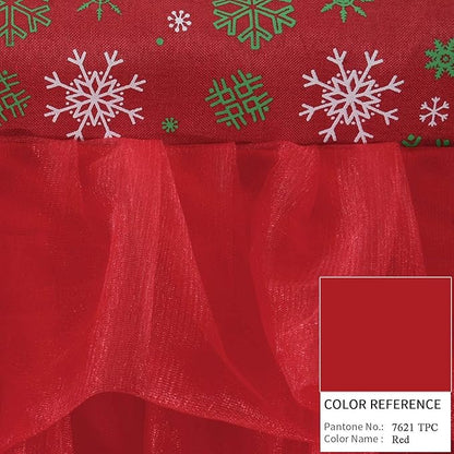 Red Valance Tulle Valance Curtains for Kitchen Girl Bedroom Windows Baby Living Room Nursery Door Bathroom Christmas Decorations 52" × 16"