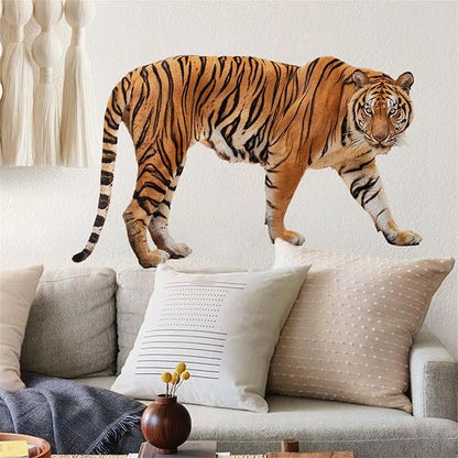 Lifelike Tiger Wall Decal 3D Animals Wall Sticker Safari Wall Decor for Nursery Kid'sroom School Classroom Livingroom Bedroom Bathroom Decoration (Lifelike Tiger 9)