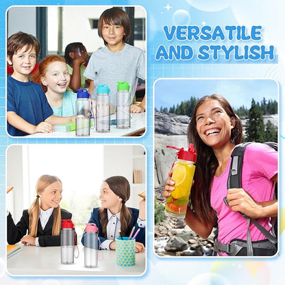 Mifoci 20 Pieces Water Bottle Bulk Plastic Water Bottles Bulk Gym Sports Adults Reusable Large Water Bottles with Leak Proof Flip Top for Party Outdoor(17 oz,Assorted Color)