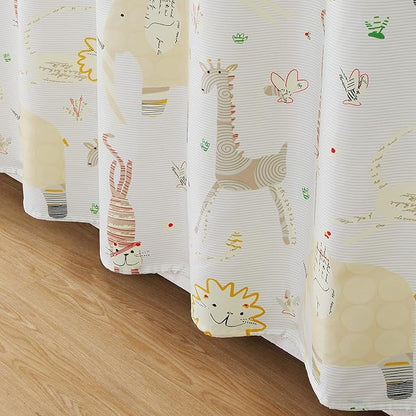 Animal Crackers Cute Elephant Polyester Beige Kids Shower Curtains for Bathroom,Printed Decorative Waterproof Lovely Cloth Bath Curtains,72" W x Extra 78" H