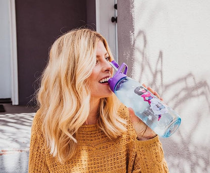 Steven Universe Characters Water Bottle With Screw-Top Handle Lid | BPA-Free Plastic Sports Jug | Holds 28 Ounces