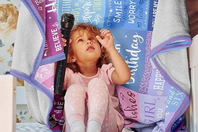 7 Year Old Girl Birthday Gifts Blanket, 7 Year Old Girl Gifts, Birthday Gifts for 7 Year Old Girls, 7th Birthday Decorations for Girls, Seven Year Old Girl Birthday Gifts 60"X50"