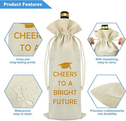 Graduation Gifts for Her Him Class Of 2024 Graduation Party Wine Bag University College Middle High School Graduation Gift for Senior Students Nurse Masters Degree School Student Graduate Gift