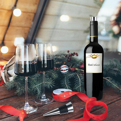 5 Pcs Wine Stopper, Stainless Steel Vacuum Bottle Stopper for Beverage, Wine Fresh, Reusable Wine Corks Tapered Storage Craft for Bar, Party, Wedding