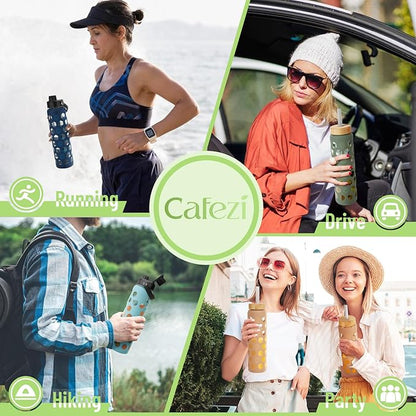 32oz Glass tumblers Water Bottles with Straw and 2 Lid