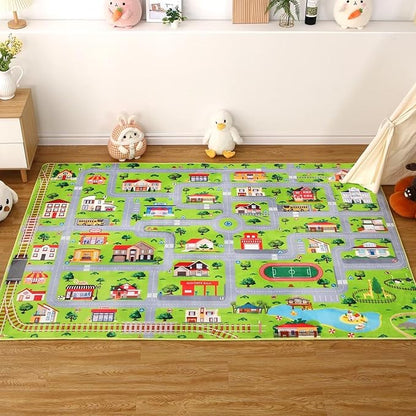 Kids Rug 8x10 Kids Room Rugs for Bedroom Carpet Classroom Playroom Car Rug Kids Educational Rug Extra Large Soft Crawling Play Mat for Children Toddlers Kids Play Rug