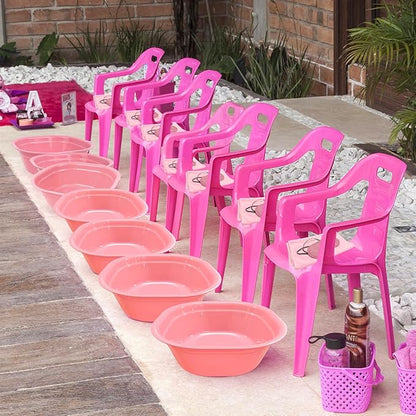 36 Pcs Kids Foot Spa Kit for Girls, Spa Party Supplies for Girls with 12 Pcs Foot Tub & 12 Pcs Pink Hand Towels & 12 Pcs Eye Masks for Girls Sleepover Slumber Party Supplies (Pink)