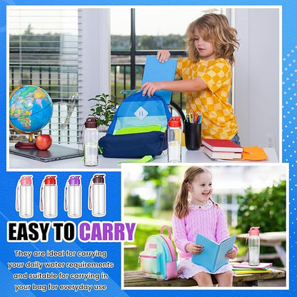 Mifoci 20 Pieces Water Bottle Bulk Plastic Water Bottles Bulk Gym Sports Adults Reusable Large Water Bottles with Leak Proof Flip Top for Party Outdoor(17 oz,Vibrant Color)