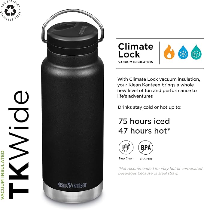 Klean Kanteen TKWide 32oz (w/Twist Cap) - Black