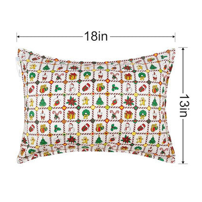 ALVABABY Toddler Pillowcases Fits 13 x 18,12x 16 Kids Pillow Cover Cotton Envelope Baby Christmas Pillowcases for Boy Girl Sleeping Travel Xmas 2TPW29A