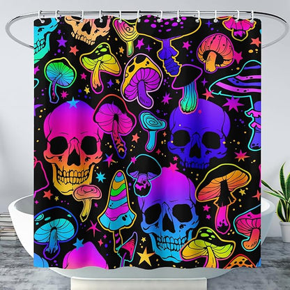 AILONEN Rose Flower Shower Curtain,Colorful Rose Flower Bath Curtain for Kids Girls Women,Modern Romantic Floral Flower Print Polyester Waterproof with 12 Plastic Hooks 72" W*72" H