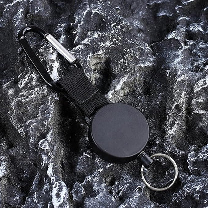 2PCS Retractable Keychain - Portable Heavy Duty Carabiner Clip & Bottle Opener, Badge Holder Key Ring, Flat Beer Openers, Badge Reel Key Chain, Camping Accessories