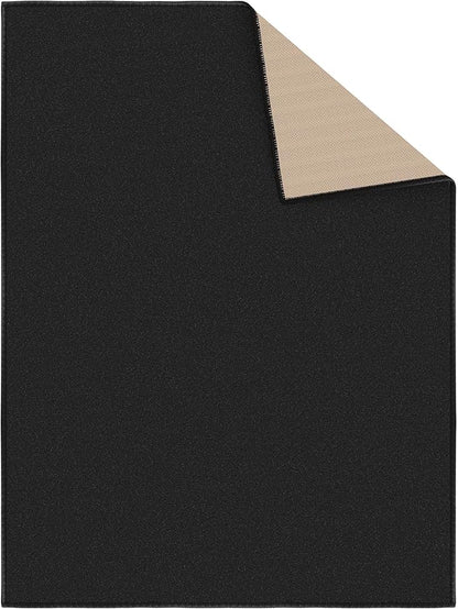 Machine Washable Modern Solid Design Non-Slip Rubberback 2x3 Traditional Area Rug for Entryway, Bedroom, Kitchen, Bathroom, 2'3" x 3', Black