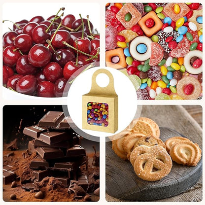 30Pcs Kraft Paper Wine Bottle Box with Window Hanging Foldable Gift Boxes,for Gifts Empty Wine Bottles for Decoration Bottle Hanger Favor Box Gift beauty label with square transparent casement window