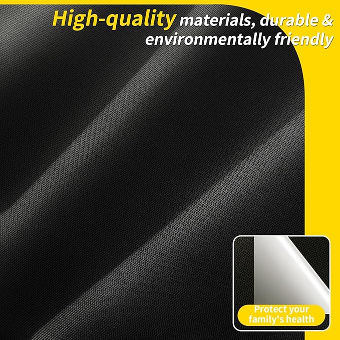 Portable 100% Blackout Shades - Easy Install, No Drill Curtains for Bedroom, Nursery, and Travel (Black, 59" x 118")