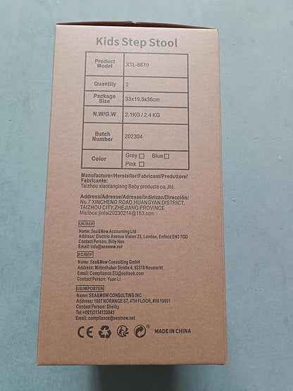 2 Step Stools for Kids,Toddler Step Stool for Bathroom Sink,No-Slip Double up Step Stool for Toddlers Bathroom, Multifunctional Toilet Step Stool for Kids,Toilet Potty Training(2 Packs)