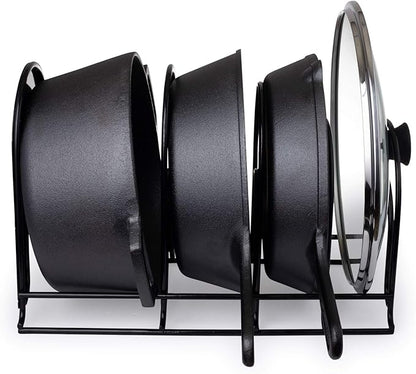 Cuisinel Heavy Duty Pots and Pans Organizer - Extra Large 5-Tier Rack - Holds Cast Iron Skillets, Dutch Oven - Durable Construction - Space Saving Kitchen Storage - No Assembly Required - Black 15.4"