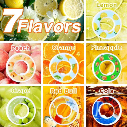 Air Water Bottle, Scented Water Bottle with Flavor Pods, Tritan Sports Water Bottle with Scent Ring 22 OZ (Blue+7 Pods)