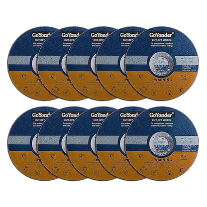 GoYonder 10 Pack 4.5" Cutting Wheel for Metal, Stainless, Steel 4-1/2" x 0.045 x 7/8-Inch Ultra Thin Cut-Off Wheel for Angle Grinders-blue