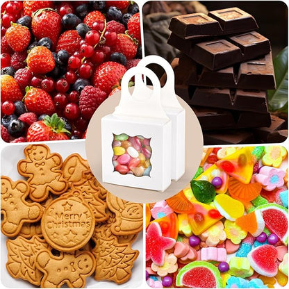 30pcs Wine Bottle Box with Window, Card Paper Hanging Box Foldable Decor Wine Bottle Hanging Favor Boxes Gift Boxes for Holding Party Birthday Candy Truffles Chocolate Cookies
