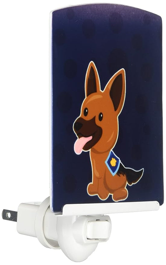 Caroline's Treasures BB7010CNL Police German Shepherd Ceramic Night Light Compact, UL-Certified, Ideal for Bedroom, Bathroom, Nursery, Hallway, Kitchen, 6x4x3, Multicolor