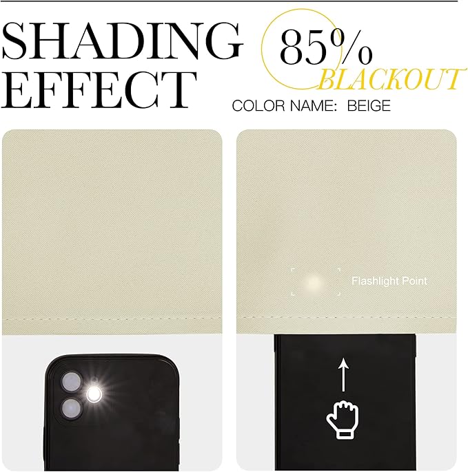 NICETOWN Kitchen Curtains for Decoration, Beige, 2 Panels, W42 x L78 inches, Thermal Insulated Grommet Room Darkening Draperies/Panels for Laundry