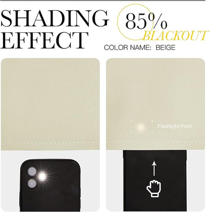 NICETOWN Kitchen Curtains for Decoration, Beige, 2 Panels, W42 x L78 inches, Thermal Insulated Grommet Room Darkening Draperies/Panels for Laundry