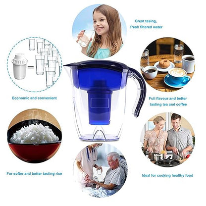Alkaline Water Filter Pitcher, 7-Stage Cartridge Composed of Ion Exchange Resin, Tourmaline, Mineral Balls and Carbon, Removes Free-Radicals and Eliminates Toxins, 3.5 Liters (Pitcher)