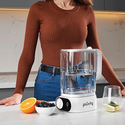 Alchemy Automatic Water Filter Pitcher with Rapid Filtration | Water Dispenser with Advanced UltraFiltration + Carbon Technology | 50 Oz Capacity | Extended 130 Gallon Cartridge Life