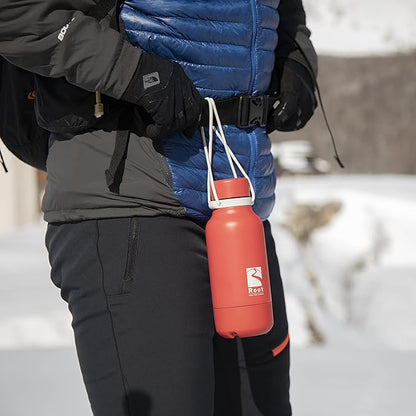 Root FTC Bottle Thermal Flask Stainless Steel Double Wall, Anti Drop Cap, Shockproof Bottom, Bungee Cords, 530 ml, 700 ml and 940 ml - Hot (20h) / Cold (24h)